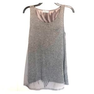 Grey tank top with beautiful wing on the back.